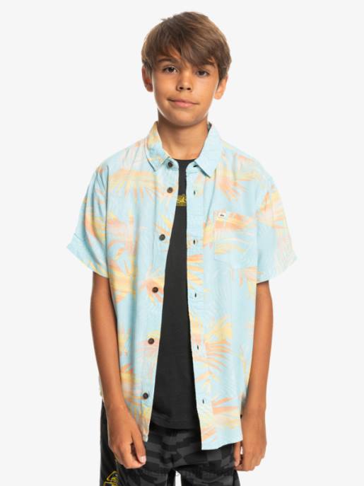 esso Quiksilver ragazzi 8-16 camicia a maniche corte strappata l\'azzurro del cielo squarciato HTZR2197