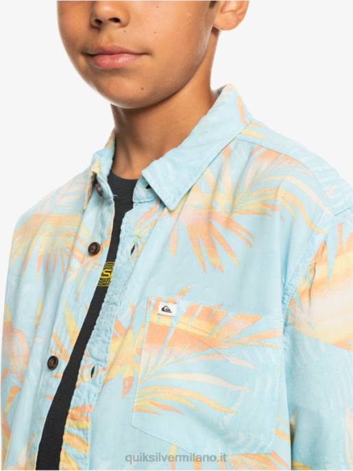 esso Quiksilver ragazzi 8-16 camicia a maniche corte strappata l\'azzurro del cielo squarciato HTZR2197