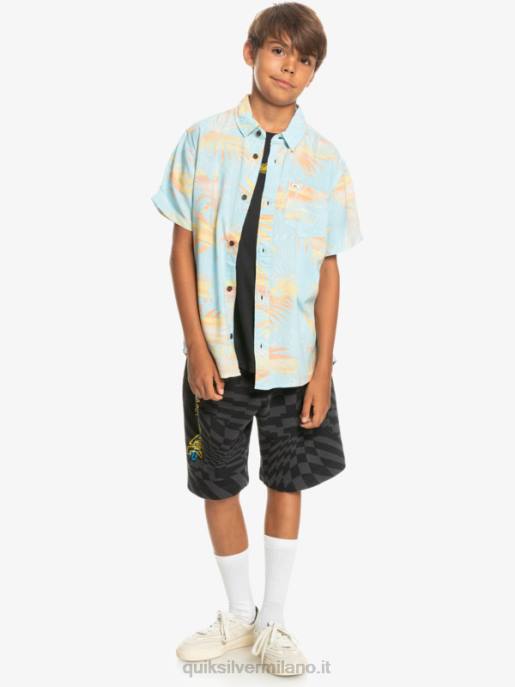 esso Quiksilver ragazzi 8-16 camicia a maniche corte strappata l\'azzurro del cielo squarciato HTZR2197