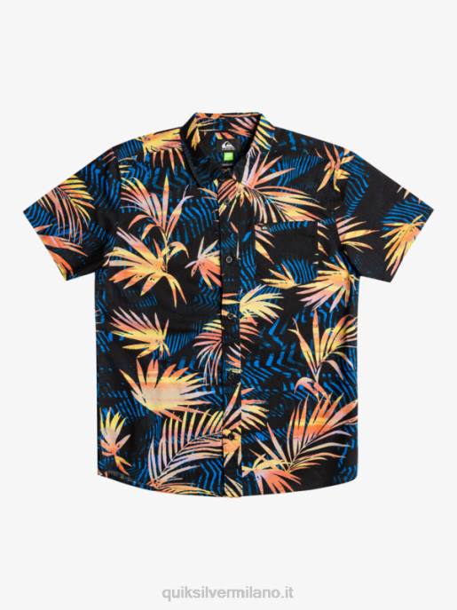 esso Quiksilver ragazzi 8-16 camicia a maniche corte strappata nero strappato HTZR2196