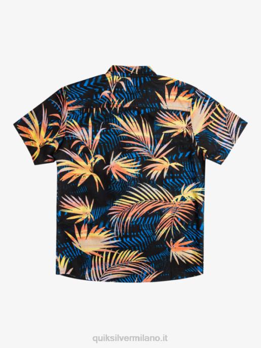 esso Quiksilver ragazzi 8-16 camicia a maniche corte strappata nero strappato HTZR2196