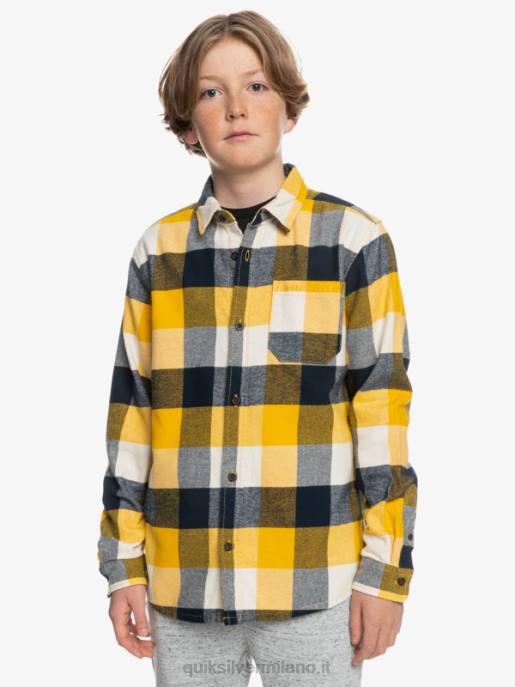 esso Quiksilver ragazzi 8-16 camicia di flanella a maniche lunghe motherfly betulla madre mosca 223 HTZR2306