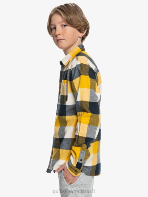 esso Quiksilver ragazzi 8-16 camicia di flanella a maniche lunghe motherfly betulla madre mosca 223 HTZR2306
