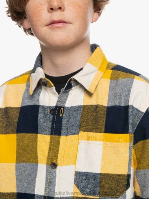 esso Quiksilver ragazzi 8-16 camicia di flanella a maniche lunghe motherfly betulla madre mosca 223 HTZR2306