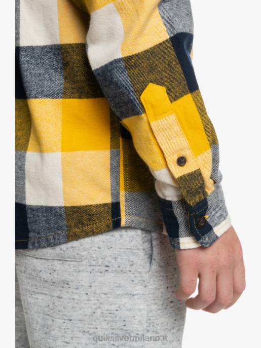esso Quiksilver ragazzi 8-16 camicia di flanella a maniche lunghe motherfly betulla madre mosca 223 HTZR2306