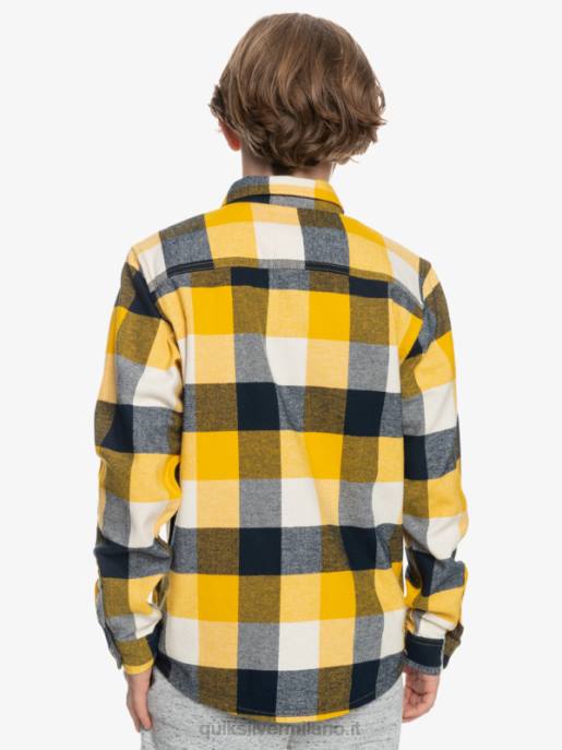 esso Quiksilver ragazzi 8-16 camicia di flanella a maniche lunghe motherfly betulla madre mosca 223 HTZR2306