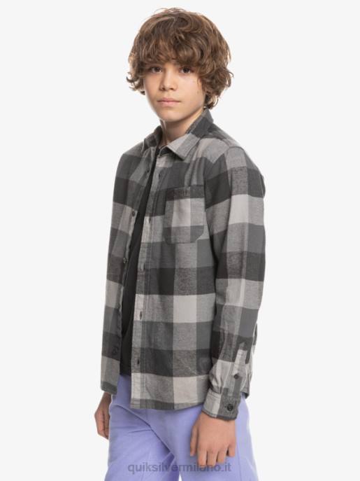 esso Quiksilver ragazzi 8-16 camicia di flanella a maniche lunghe motherfly cancello di ferro mamma mosca HTZR2307