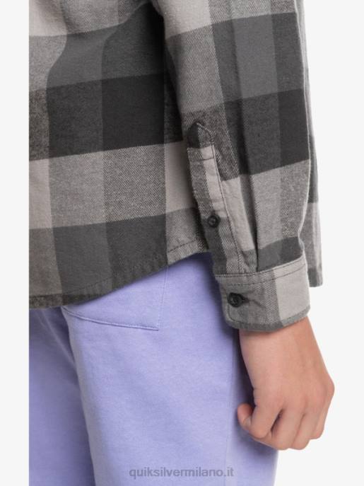 esso Quiksilver ragazzi 8-16 camicia di flanella a maniche lunghe motherfly cancello di ferro mamma mosca HTZR2307