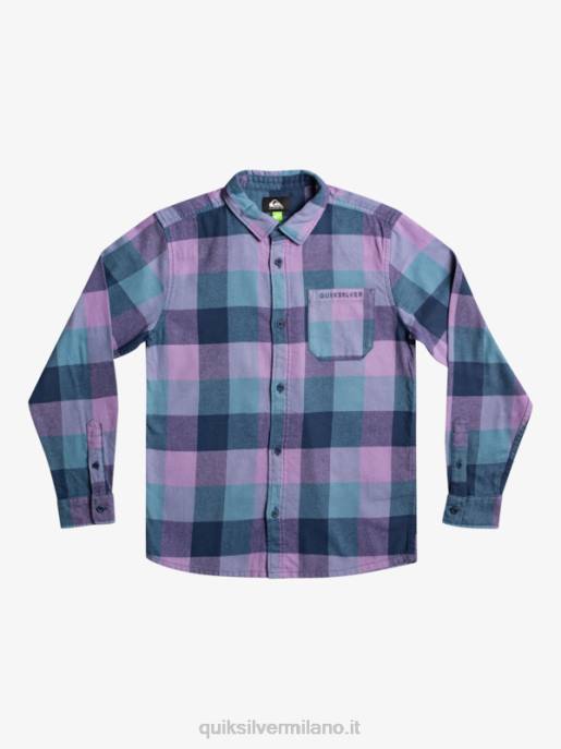 esso Quiksilver ragazzi 8-16 camicia di flanella a maniche lunghe motherfly insegne blu motherfly HTZR2304