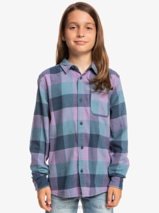 esso Quiksilver ragazzi 8-16 camicia di flanella a maniche lunghe motherfly insegne blu motherfly HTZR2304