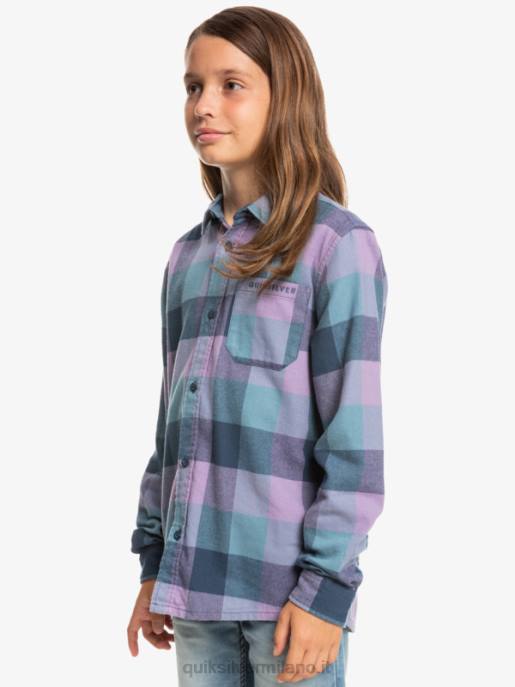 esso Quiksilver ragazzi 8-16 camicia di flanella a maniche lunghe motherfly insegne blu motherfly HTZR2304