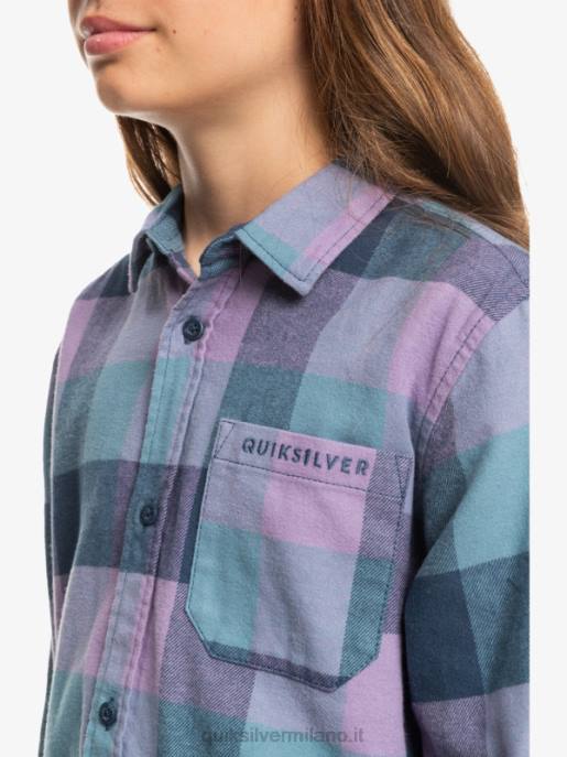 esso Quiksilver ragazzi 8-16 camicia di flanella a maniche lunghe motherfly insegne blu motherfly HTZR2304
