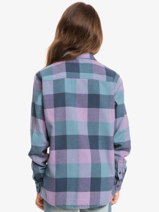 esso Quiksilver ragazzi 8-16 camicia di flanella a maniche lunghe motherfly insegne blu motherfly HTZR2304