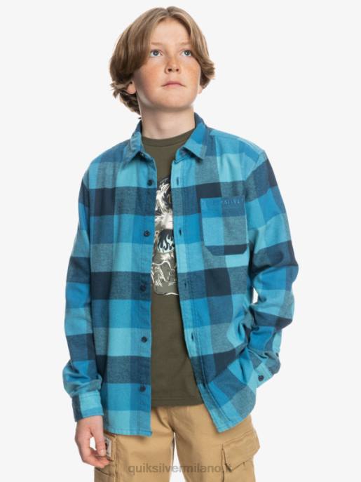 esso Quiksilver ragazzi 8-16 camicia di flanella a maniche lunghe motherfly madre mosca blu delph HTZR2308