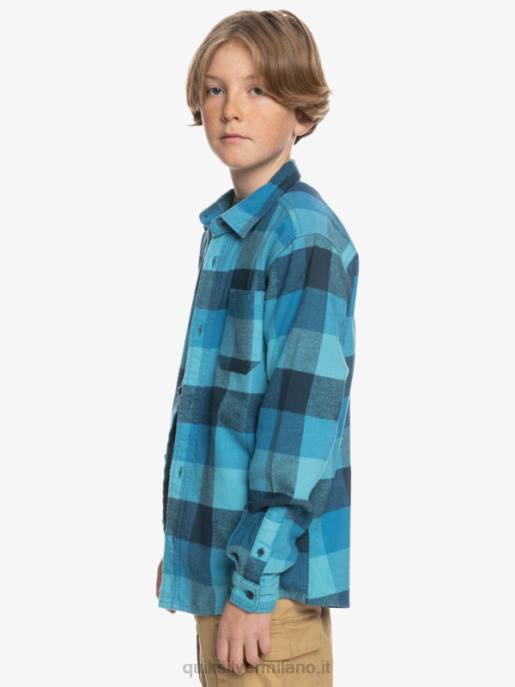 esso Quiksilver ragazzi 8-16 camicia di flanella a maniche lunghe motherfly madre mosca blu delph HTZR2308