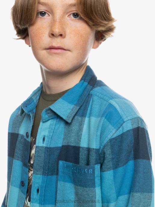 esso Quiksilver ragazzi 8-16 camicia di flanella a maniche lunghe motherfly madre mosca blu delph HTZR2308
