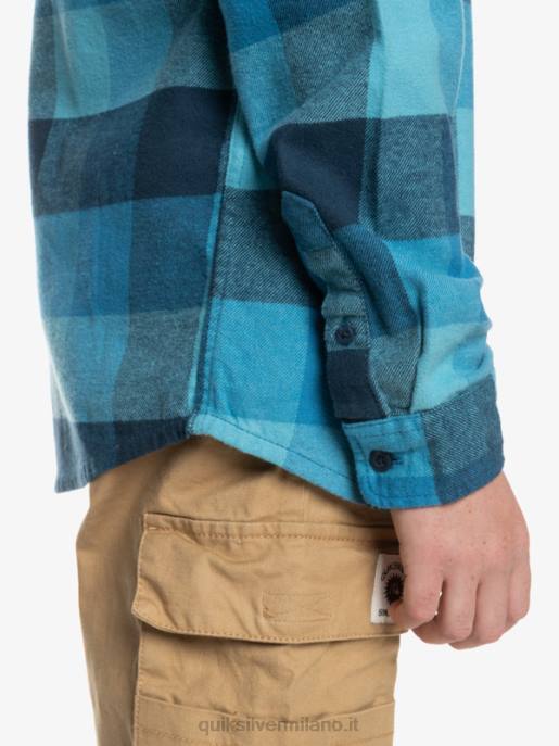 esso Quiksilver ragazzi 8-16 camicia di flanella a maniche lunghe motherfly madre mosca blu delph HTZR2308