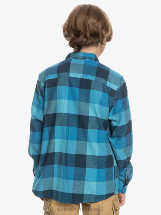 esso Quiksilver ragazzi 8-16 camicia di flanella a maniche lunghe motherfly madre mosca blu delph HTZR2308