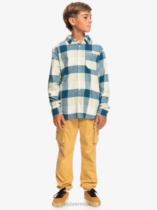 esso Quiksilver ragazzi 8-16 camicia di flanella a maniche lunghe motherfly madre mosca della salvia del deserto HTZR2305