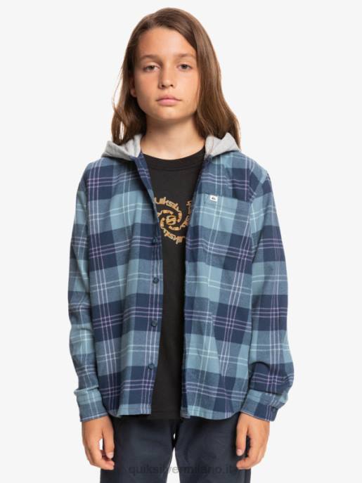 esso Quiksilver ragazzi 8-16 halidon camicia a maniche lunghe con cappuccio harelaw blu provenzale HTZR2310