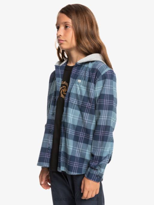 esso Quiksilver ragazzi 8-16 halidon camicia a maniche lunghe con cappuccio harelaw blu provenzale HTZR2310