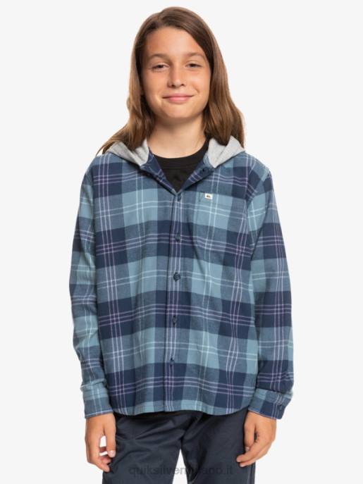 esso Quiksilver ragazzi 8-16 halidon camicia a maniche lunghe con cappuccio harelaw blu provenzale HTZR2310