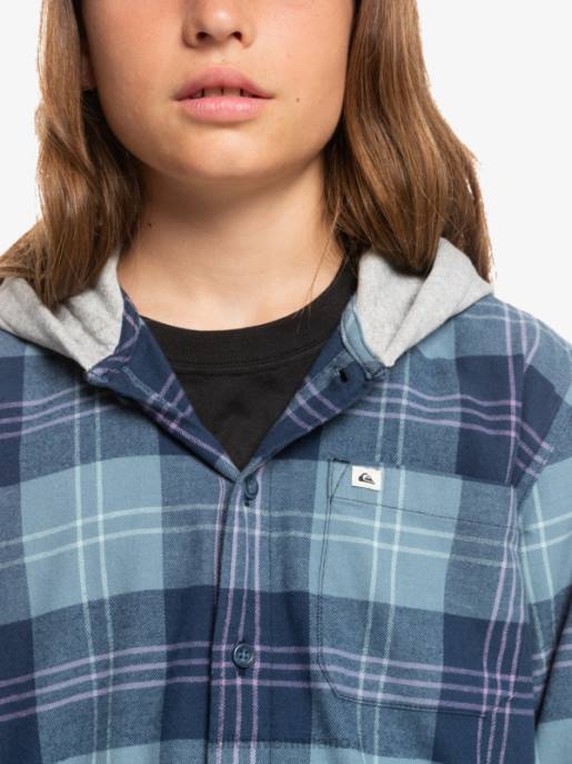 esso Quiksilver ragazzi 8-16 halidon camicia a maniche lunghe con cappuccio harelaw blu provenzale HTZR2310