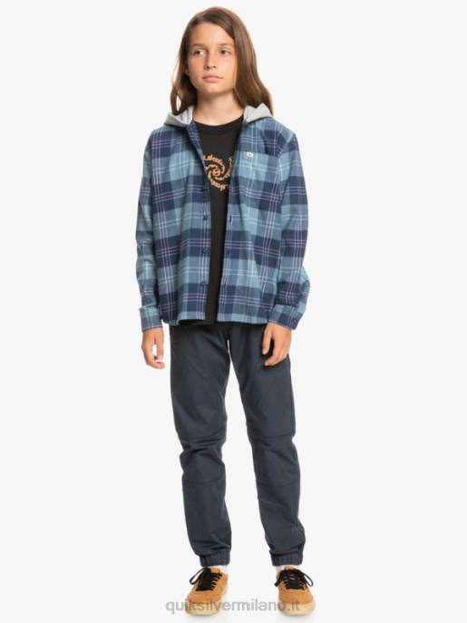 esso Quiksilver ragazzi 8-16 halidon camicia a maniche lunghe con cappuccio harelaw blu provenzale HTZR2310