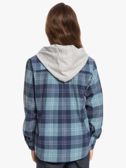 esso Quiksilver ragazzi 8-16 halidon camicia a maniche lunghe con cappuccio harelaw blu provenzale HTZR2310