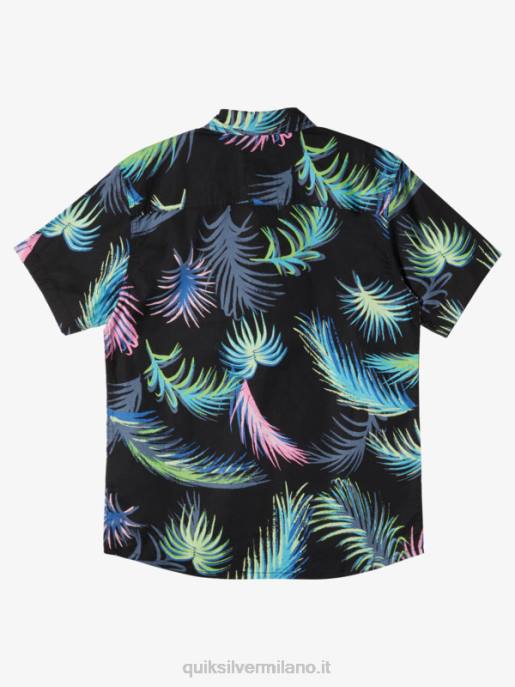 esso Quiksilver ragazzi camicia a maniche corte glitch tropicale glitch tropicale nero HTZR1913