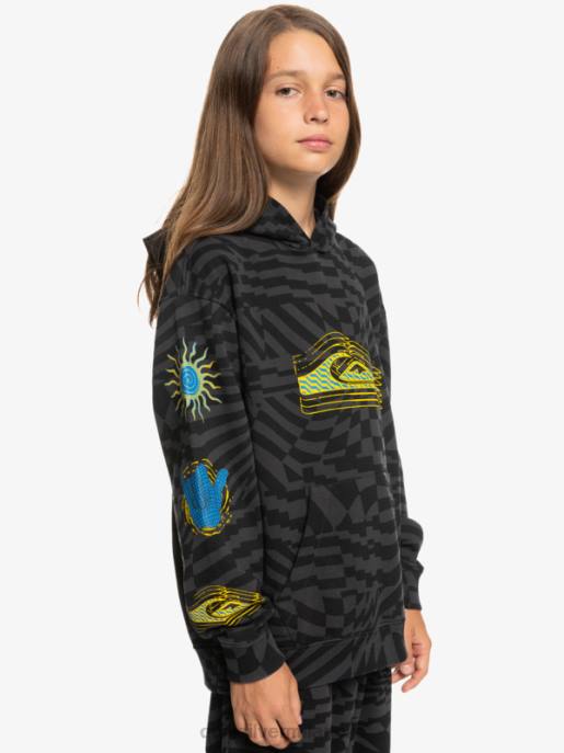 esso Quiksilver ragazzi Felpa con cappuccio oversize 8-16 volte radicale radicale nero volte 231 HTZR2052