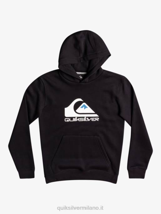 esso Quiksilver ragazzi Top in pile con logo grande 8-16 nero HTZR2248