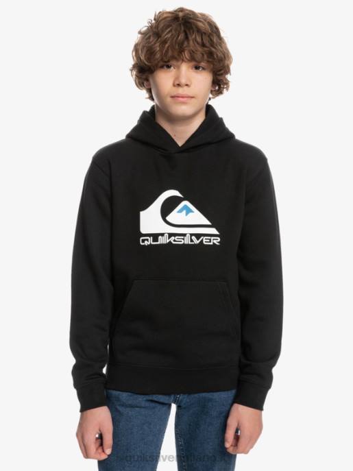 esso Quiksilver ragazzi Top in pile con logo grande 8-16 nero HTZR2248