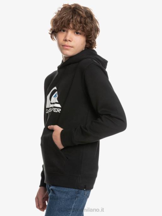 esso Quiksilver ragazzi Top in pile con logo grande 8-16 nero HTZR2248