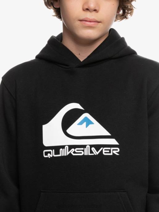 esso Quiksilver ragazzi Top in pile con logo grande 8-16 nero HTZR2248