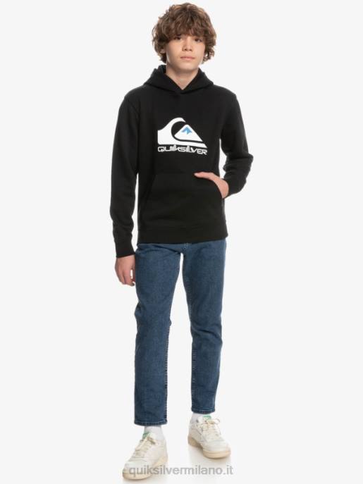 esso Quiksilver ragazzi Top in pile con logo grande 8-16 nero HTZR2248