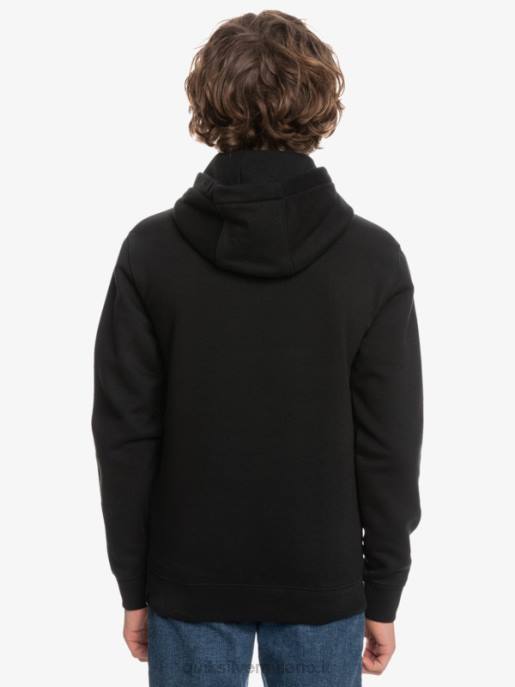 esso Quiksilver ragazzi Top in pile con logo grande 8-16 nero HTZR2248