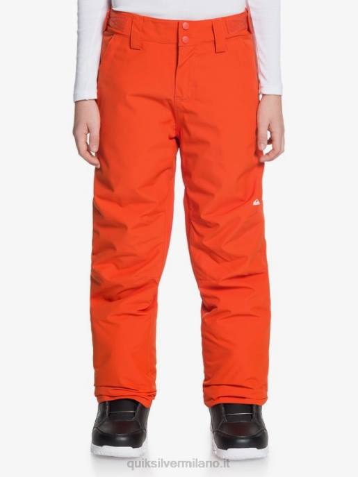 esso Quiksilver ragazzi 8-16 Pantaloni da neve arancioni isolanti Estate 8-16 purea di zucca HTZR2291