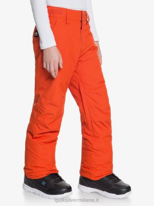 esso Quiksilver ragazzi 8-16 Pantaloni da neve arancioni isolanti Estate 8-16 purea di zucca HTZR2291