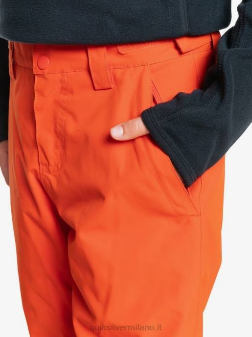 esso Quiksilver ragazzi 8-16 Pantaloni da neve arancioni isolanti Estate 8-16 purea di zucca HTZR2291