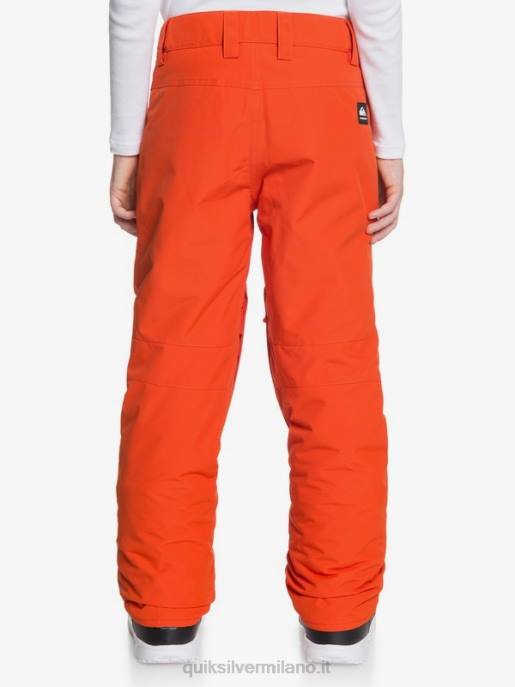 esso Quiksilver ragazzi 8-16 Pantaloni da neve arancioni isolanti Estate 8-16 purea di zucca HTZR2291