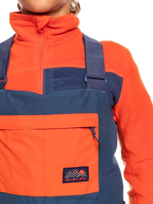 esso Quiksilver ragazzi 8-16 pantaloni con bretelle da neve isolanti mash up insegne blu HTZR2319