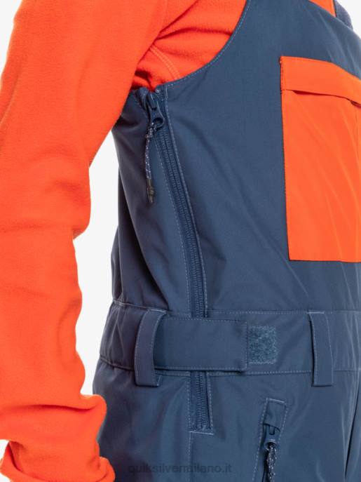 esso Quiksilver ragazzi 8-16 pantaloni con bretelle da neve isolanti mash up insegne blu HTZR2319