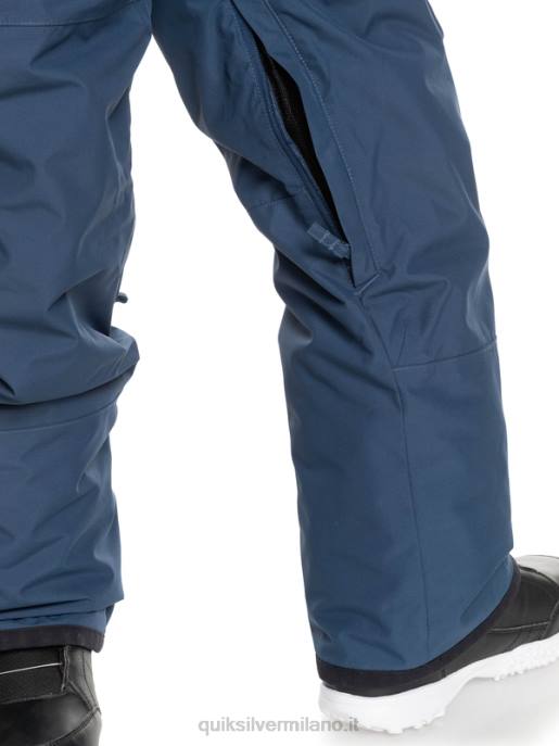 esso Quiksilver ragazzi 8-16 pantaloni con bretelle da neve isolanti mash up insegne blu HTZR2319