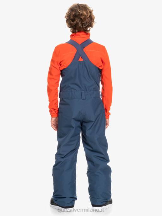 esso Quiksilver ragazzi 8-16 pantaloni con bretelle da neve isolanti mash up insegne blu HTZR2319