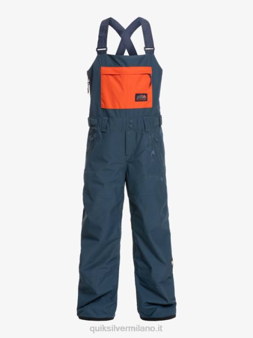 esso Quiksilver ragazzi 8-16 pantaloni con bretelle da neve isolanti mash up insegne blu HTZR2319