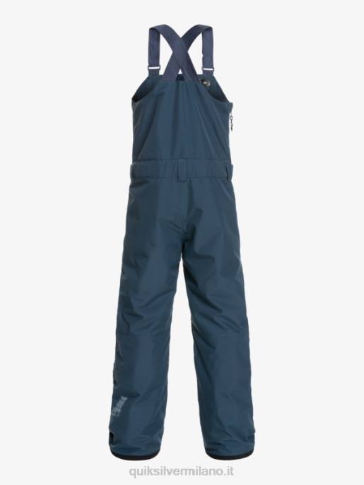 esso Quiksilver ragazzi 8-16 pantaloni con bretelle da neve isolanti mash up insegne blu HTZR2319