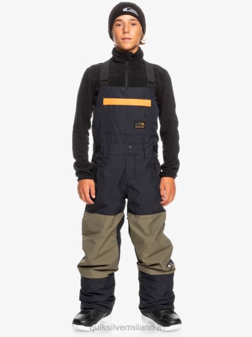 esso Quiksilver ragazzi 8-16 pantaloni con bretelle da neve isolanti mash up vero nero HTZR2318