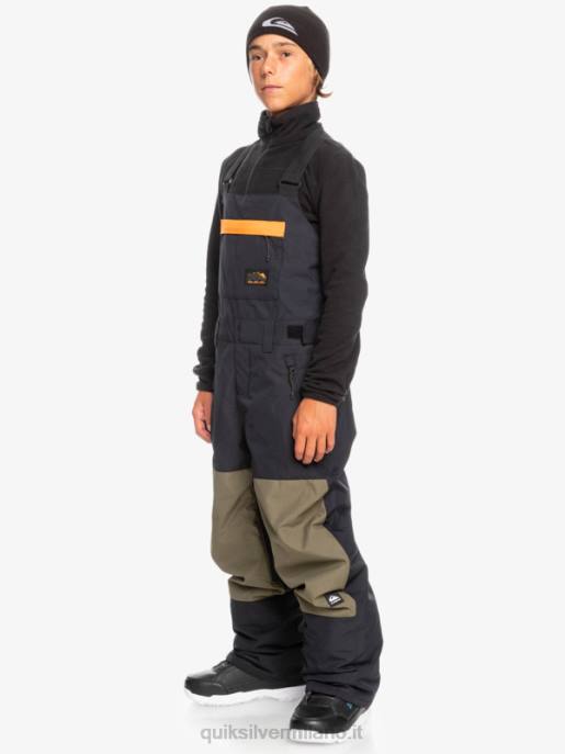 esso Quiksilver ragazzi 8-16 pantaloni con bretelle da neve isolanti mash up vero nero HTZR2318