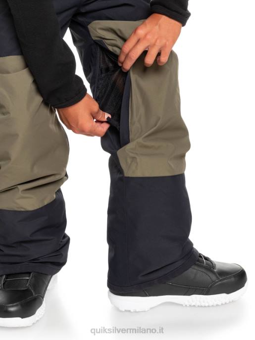 esso Quiksilver ragazzi 8-16 pantaloni con bretelle da neve isolanti mash up vero nero HTZR2318